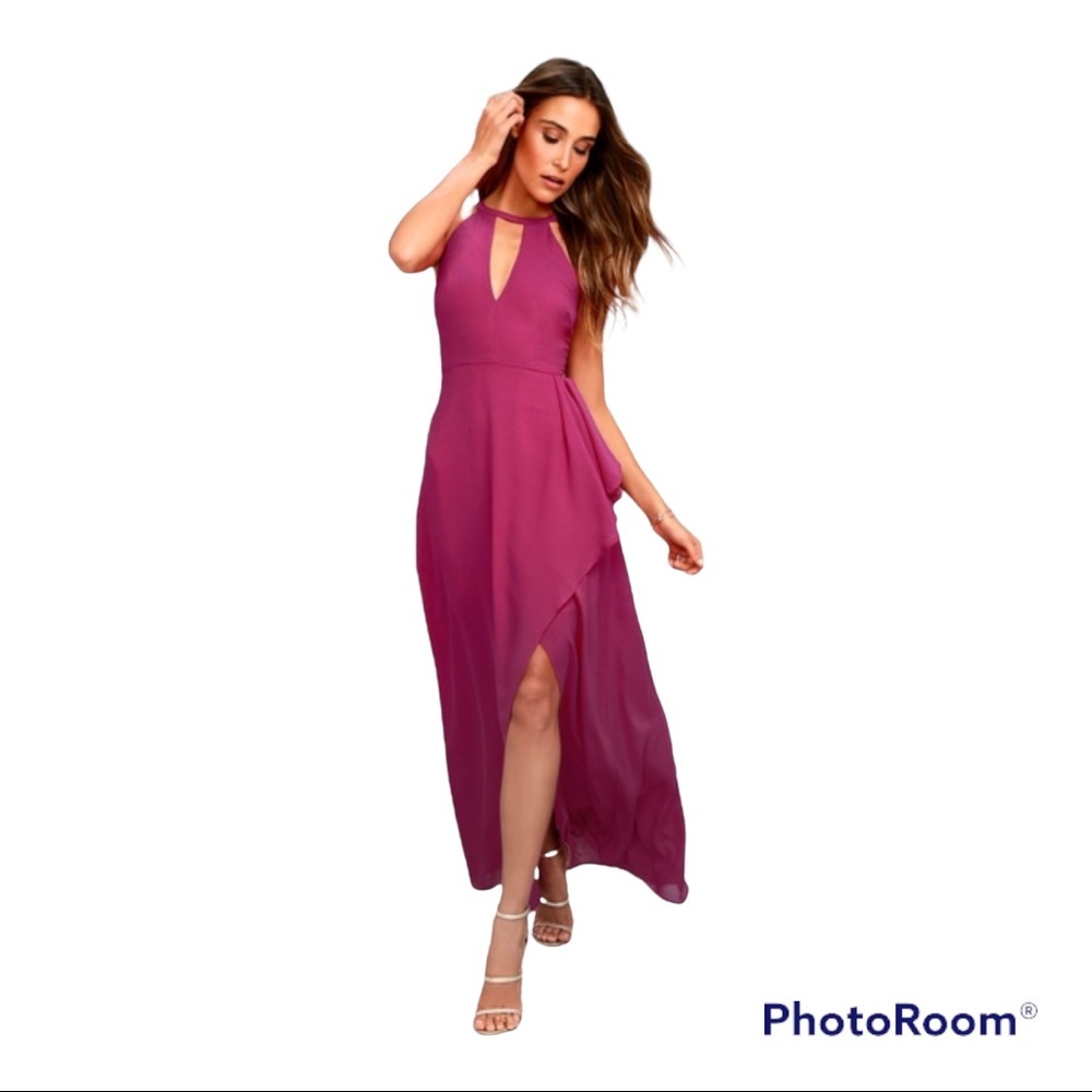 Lulus I Spy Magenta Maxi Dress Size Small